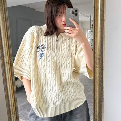 ♡charm SS Cable Knit