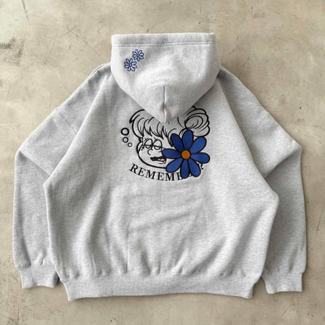Remember with Flower Zip Hoodie