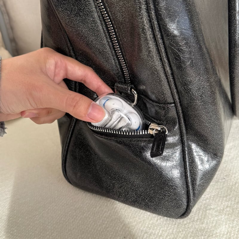 Synthetic Leather Boston Bag | Remember.