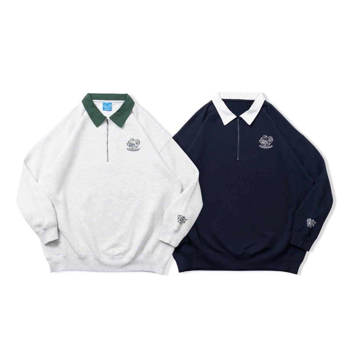 【Ash】Half Zip Sweat