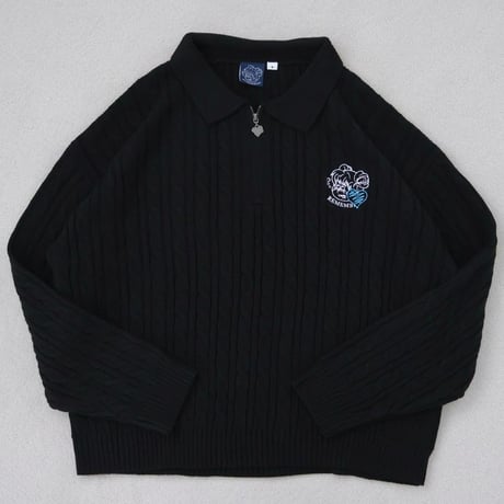 ♡Charm Zip Cable Knit