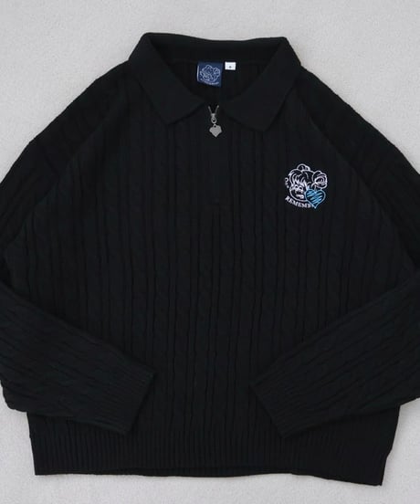 ♡Charm Zip Cable Knit