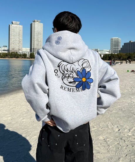 Remember with Flower Zip Hoodie