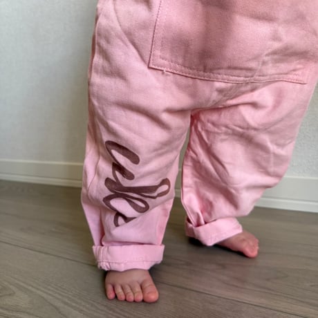 【名入れ】カラーオーバーオール　名入れ子供服　サイズ80㎝～120㎝【お仕立券／作成後納品も可能】