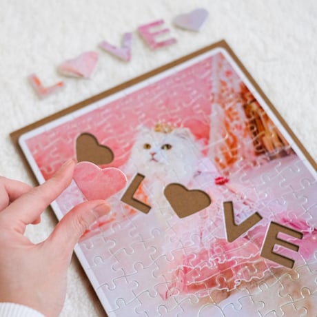 写真入りパズル【ピースLOVEorシンプルデザイン】【お仕立券／作成後納品も可能】