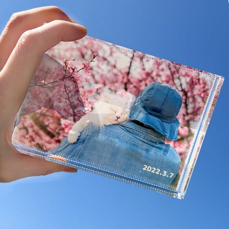 ペン立て付き写真入り高級ガラスフォトスタンド