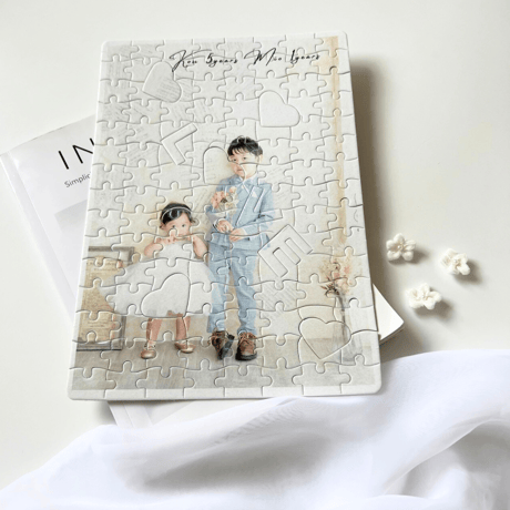 写真入りパズル【ピースLOVEorシンプルデザイン】【お仕立券／作成後納品も可能】