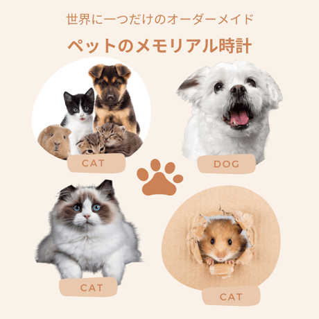 ペット・思い出ギフト　丸型時計【送料無料】