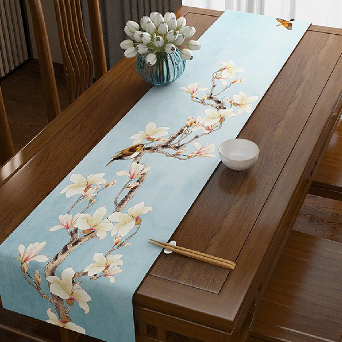モクレン花柄 テーブルランナー 180cm*33cm | TEACE