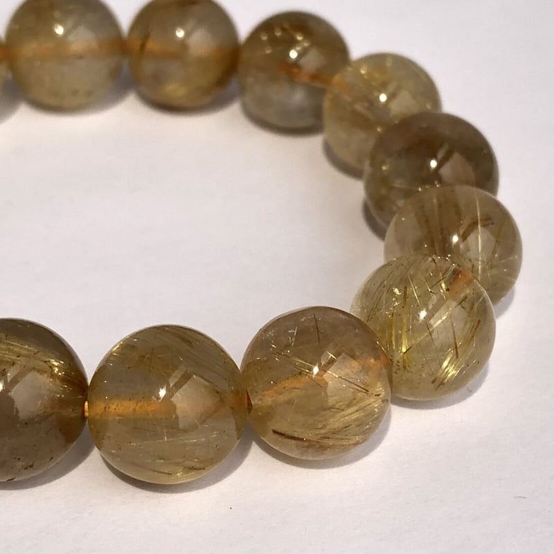 ルチルクォーツ12mmブレスレット 12mm迫力満点太陽放射ルチル】ルチルクォーツ 12mm玉 タイチン