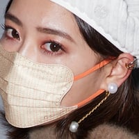 D.masque Luxe.   “PIN DOT”［Sand Orange］ヒアルロン酸8,800mg/kg配合マスク 5枚入り
