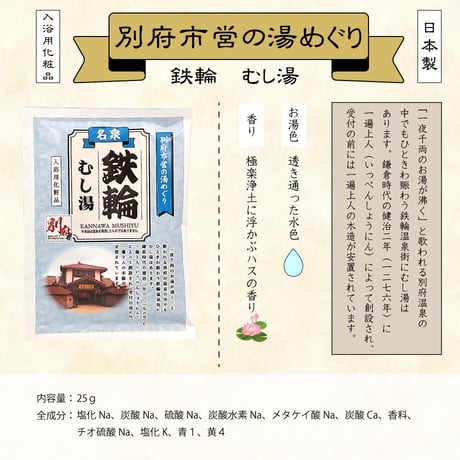 【メール便発送】入浴用化粧品　別府市営の湯めぐり８種セット