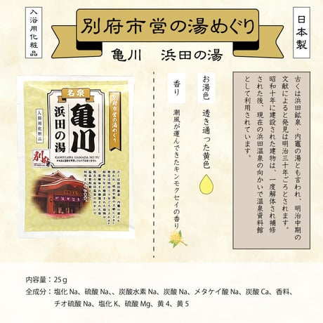 【メール便発送】入浴用化粧品　別府市営の湯めぐり８種セット