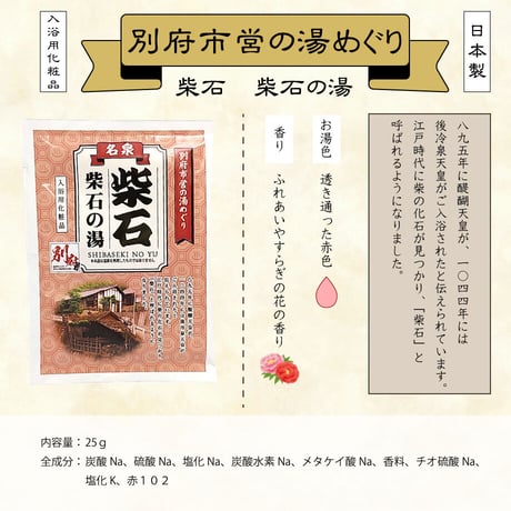 【メール便発送】入浴用化粧品　別府市営の湯めぐり８種セット