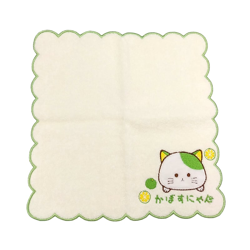かぼすにゃん ふわふわタオルハンカチ | 湯あがり本舗