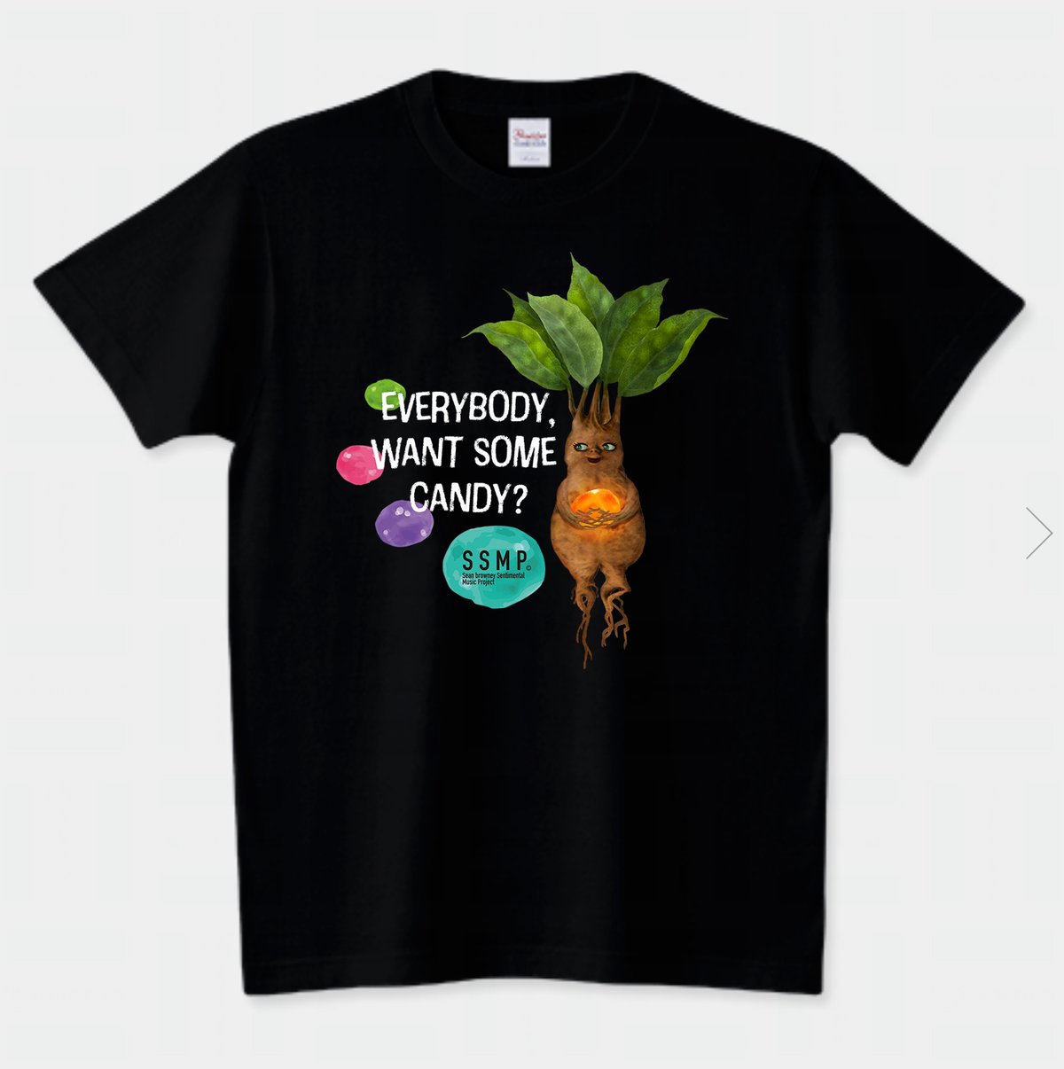 EVERYBODY, WANT SOME CANDY？」 Tシャツ 黒（Mサイズ） | SS