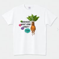 「EVERYBODY, WANT SOME CANDY？」 Tシャツ 白（Mサイズ）