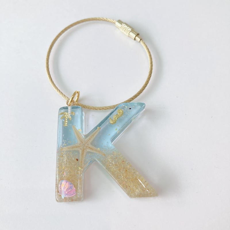 スターサンドイニシャルキーリング | AQUAS Gift Shop / online store