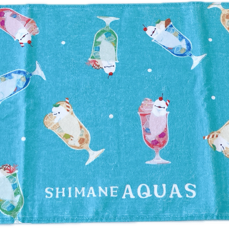 アクアスオリジナル フェイスタオル トロピカルソーダベルーガ柄