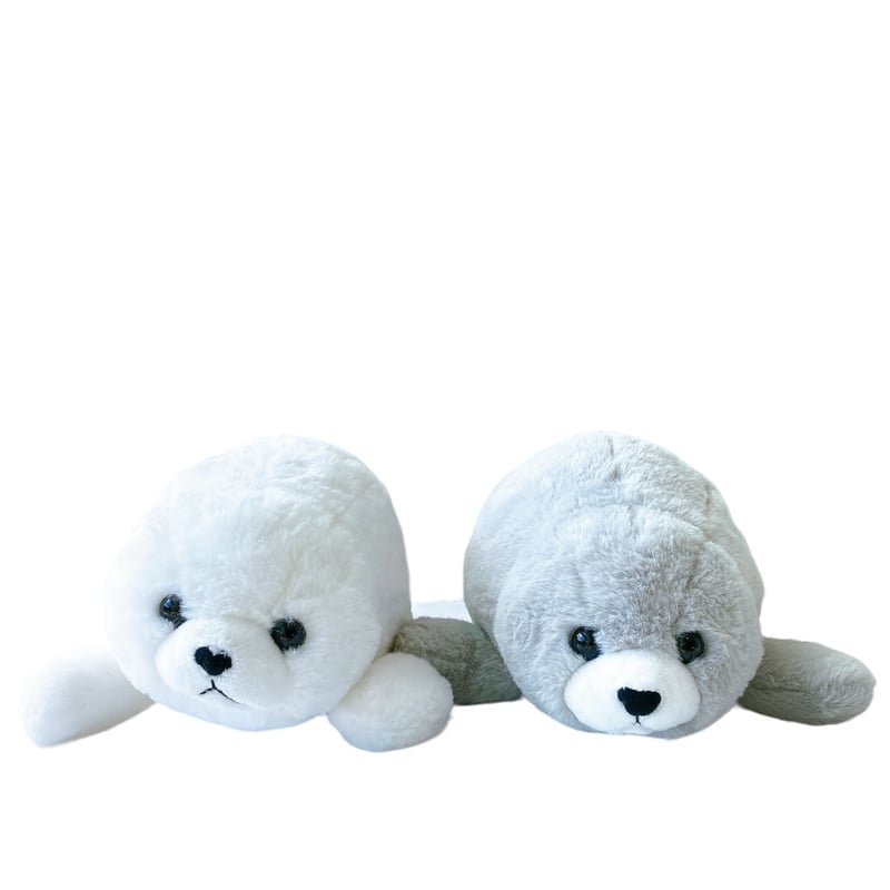 アザラシ型ふわふわ小物入れ ふあふあアザラシM | AQUAS Gift Shop / online store
