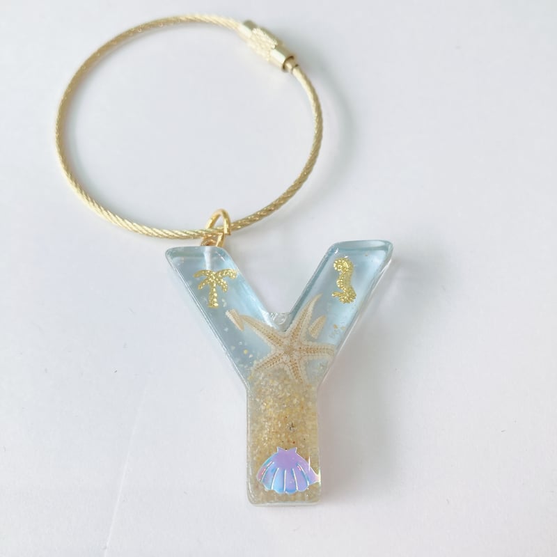 スターサンドイニシャルキーリング | AQUAS Gift Shop / online store