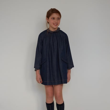 【 ラスト1点 】 CARAMEL  /  MALIKA GIRL DRESS - MIDNIGHT BLUE