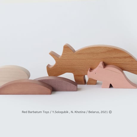 REDBARBATUM /  Triceratops Children Wooden Figure