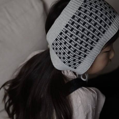 poche  /  bow tie bonnet - oatmeal × black
