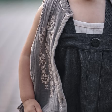 poche  /  denim salopette - sumi