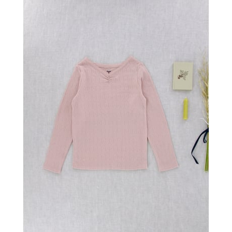 iver & isla  /  pima ruched ballet tee. mallow pointelle
