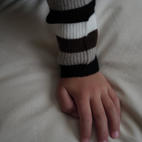 poche  /  mulch stripe rib sweater - brew