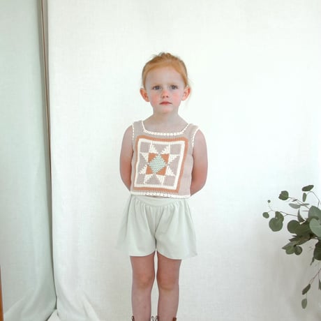 【 ラスト1点 】iver & isla  /  patchwork quilt pullover vest  -teacake