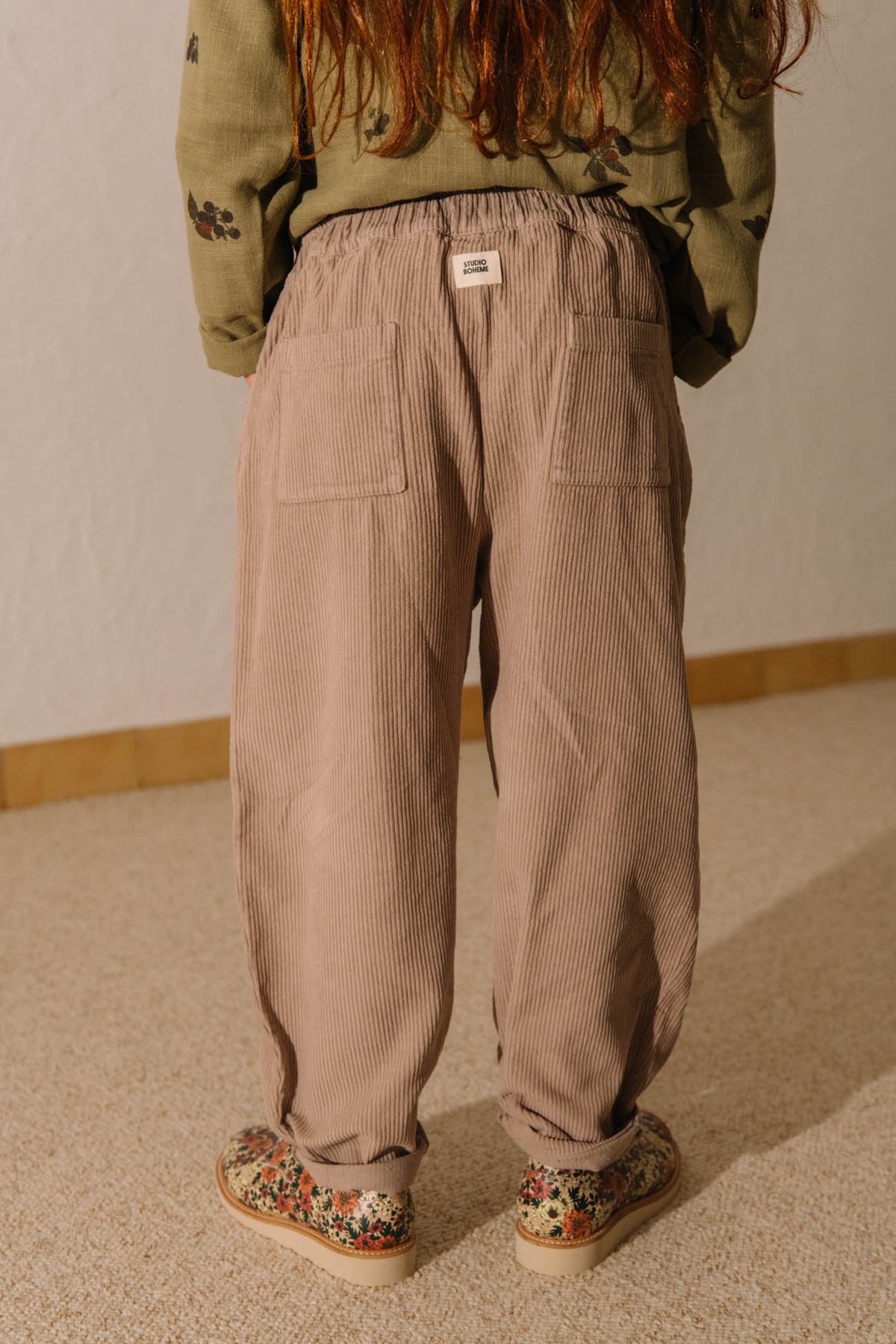 BOHEME ♡ CARROT PANTS CORDEROY 36m Pantalon Carrot Velours Côtelé Bleu Naissance 10 Ans Studio