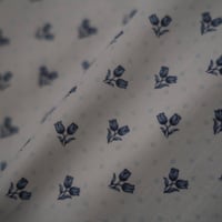 RITAPAPERI  /  original design fabric hagire - Turkish Lily Blue < Ecru >