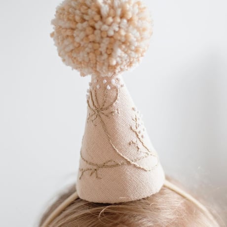 KruhitkaLove  /  Party Hat with embroidery  - Ivory