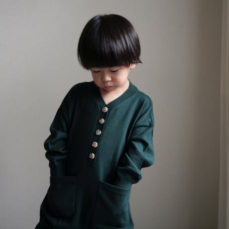 【 ラスト1点 】poche  /  knit jumpsuit  - Vert fonce