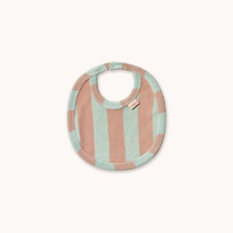 【 ラスト1点 】TINYCOTTONS  /  STRIPES TOWEL BIB wild rose