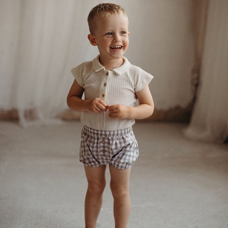 Popelin  /  Gingham organic culotte with placket