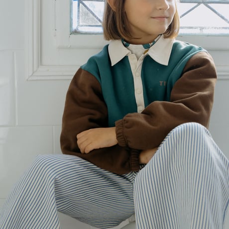 TINYCOTTONS  /  COLOR BLOCK POLO SLEEVE TEE