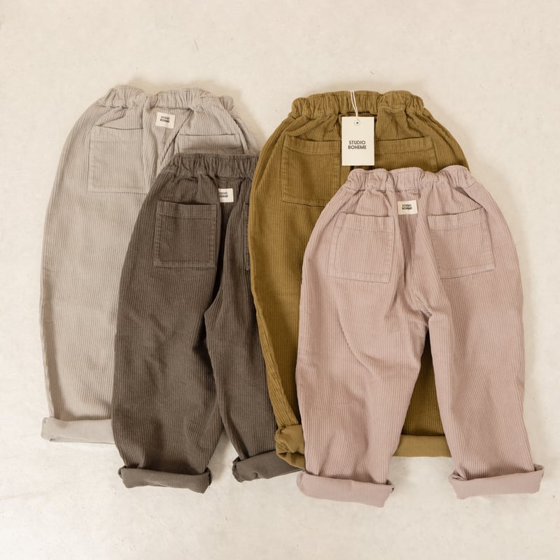 BOHEME ♡ CARROT PANTS CORDEROY 36m Pantalon Carrot Velours Côtelé Bleu Naissance 10 Ans Studio