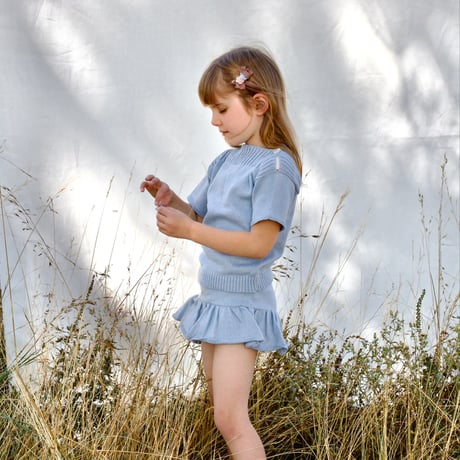 【 ラスト1点 】iver & isla  /  solid skirted bloomer  - bluebell