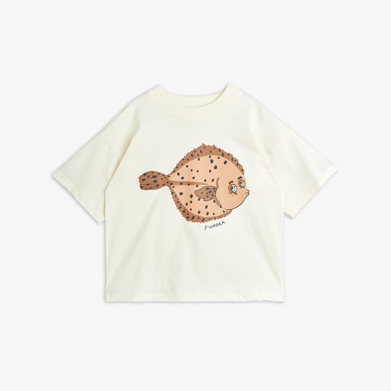 MINI RODINI / Flundra sp ss tee -Offwhite |