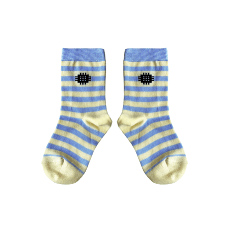 【 ラスト1点 】MABLI  /  BARRI SOCKS - CHAMBRAY BLUE/YUZU