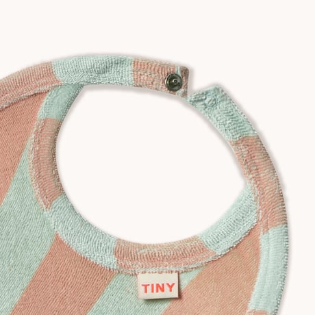 【 ラスト1点 】TINYCOTTONS  /  STRIPES TOWEL BIB wild rose