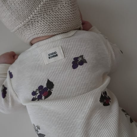 STUDIO BOHEME  /  WOODY BODYSUIT  ECRU / BLACKBERRIES