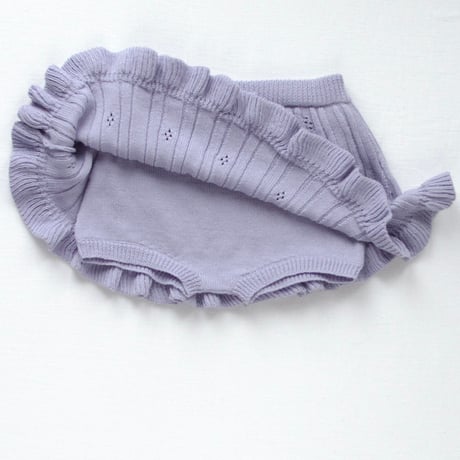 【 ラスト1点 】iver & isla  /  pointelle frill skirted bloomer . heather