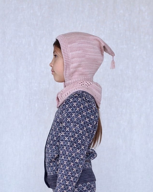 iver and isla バラクラバ ラスト1点】lace yoke balaclava . cocoa / iver and i