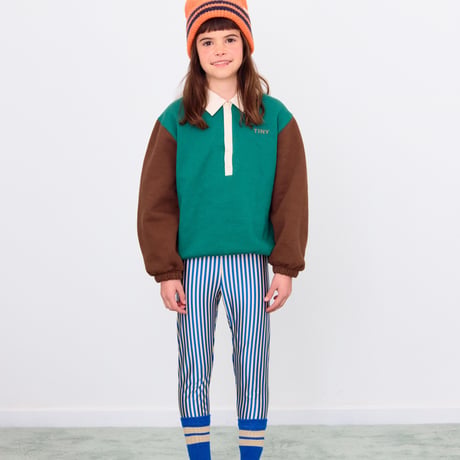 TINYCOTTONS  /  COLOR BLOCK POLO SLEEVE TEE