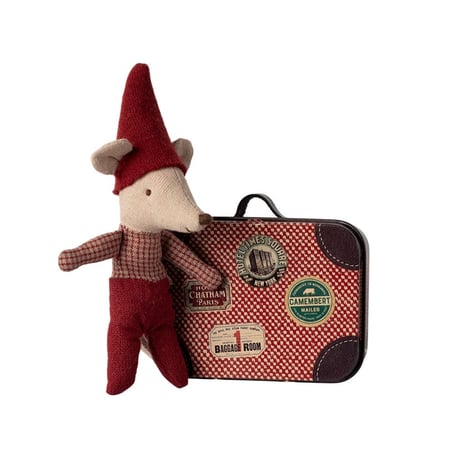 maileg  /  Christmas mouse, Baby in suitcase