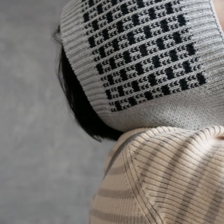 poche  /  bow tie bonnet - oatmeal × black